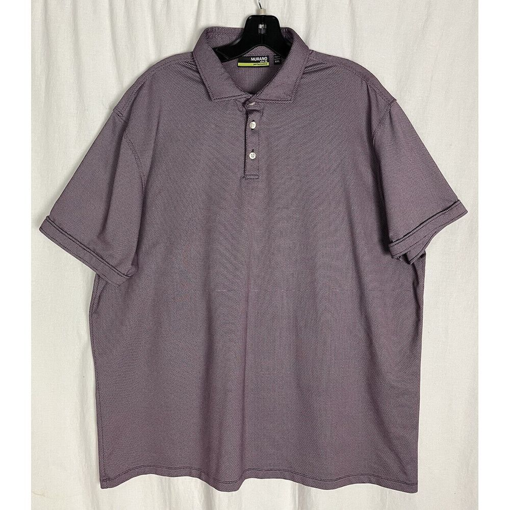 Murano Slim Fit Performance, Men's Size‎ XXL, Short Sleeve, Purple Polo Shirt